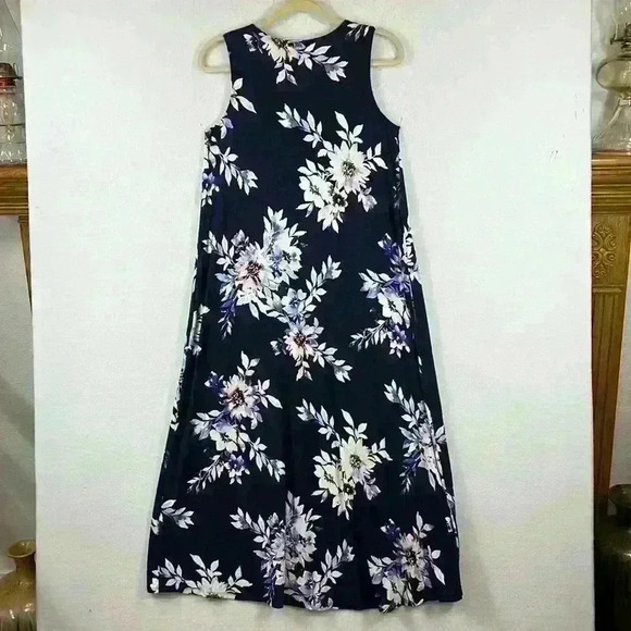 J Jill Women’s Maxi Dress Size XS Blue and White Rayon - Picture 2 of 7